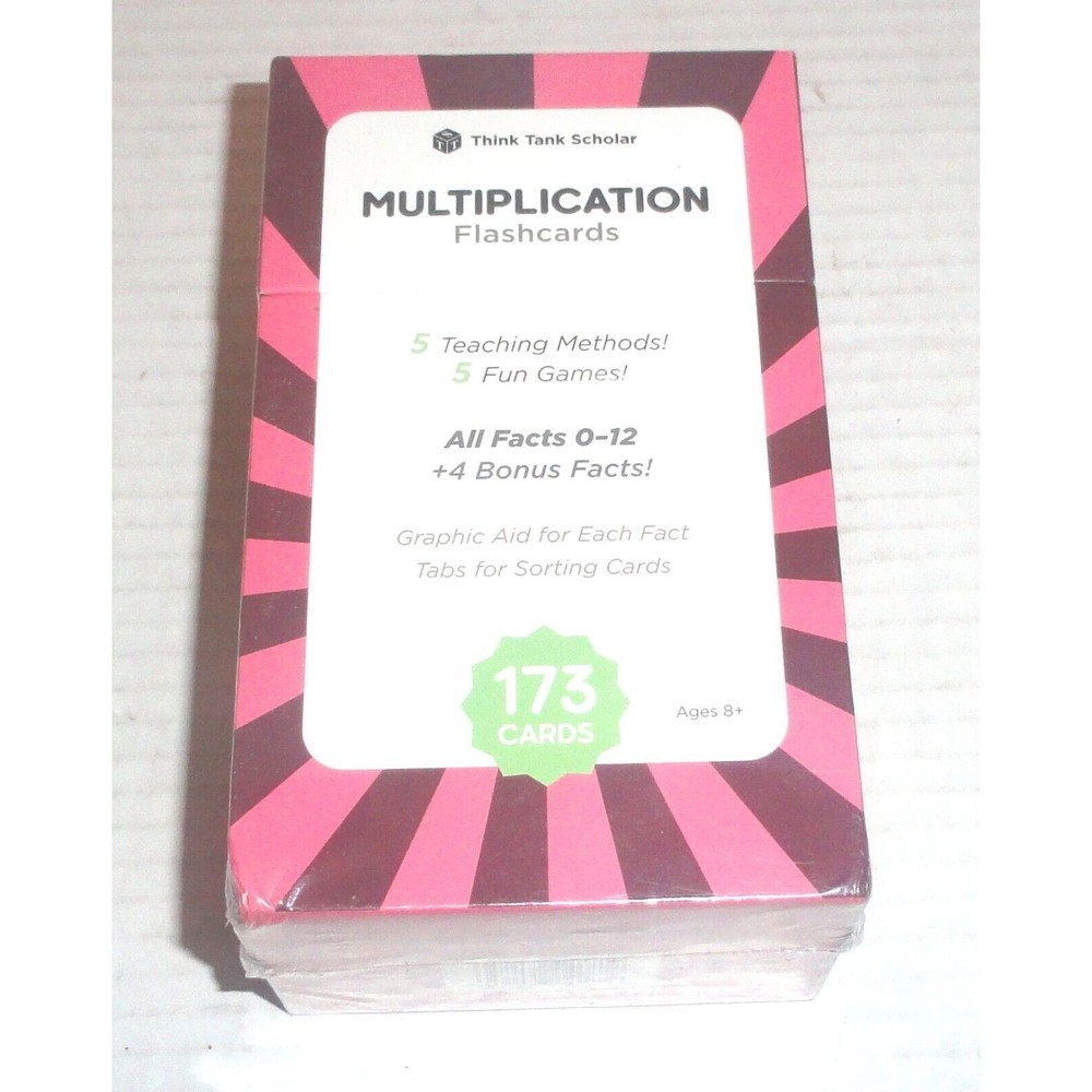 Think Tank Scholar Multiplication Flash Cards 173 Cards NEW